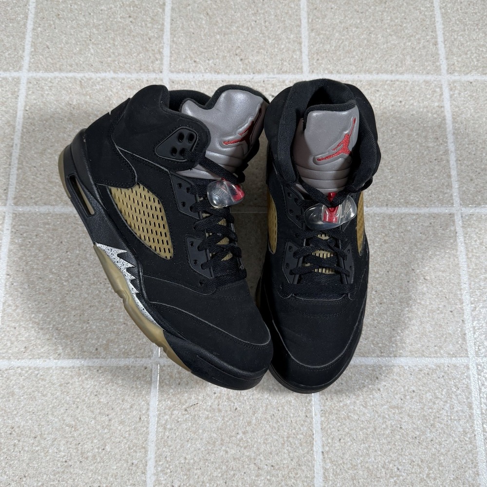 Nike Air Jordan 5 Retro OG Black Metallic (845035-003) Mens Size 8 2016